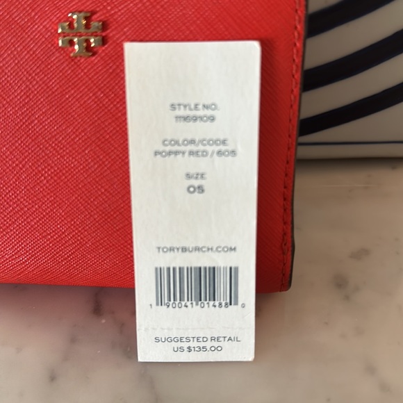 Tory Burch red/orange wallet- gently used - Picture 3 of 8
